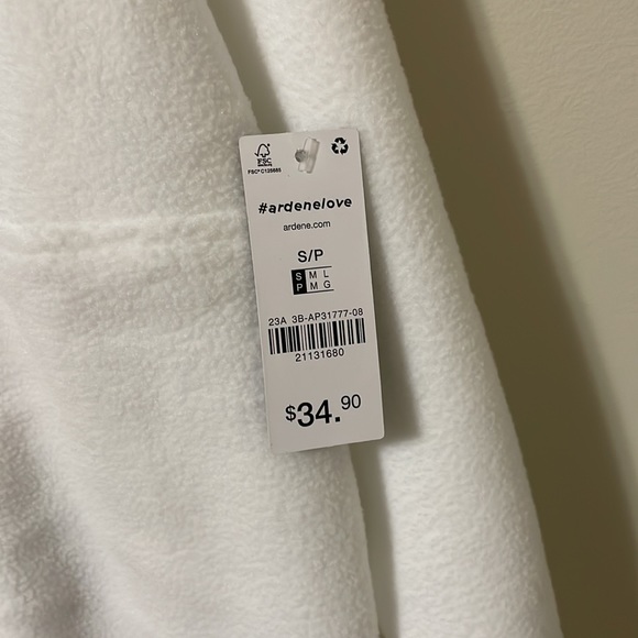 Ardene - Oversized Polar Fleece Half Zip Sweatshirt - White - Small - Picture 4 of 5
